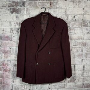 Yohji Yamamoto 90s Archive Luxury Burgundy Double Breasted Wool Blazer Jacket